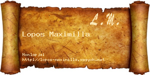 Lopos Maximilla névjegykártya